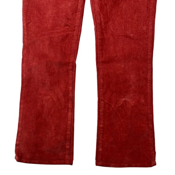 Madewell Cali Demi-Boot Corduroy Pants 26 Rust Red High-Rise Button Fly Flare - Picture 15 of 16
